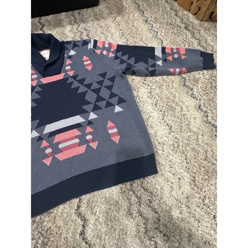 Sun+Stone Geometric Pattern Sweater/Cardigan Men’… - image 4